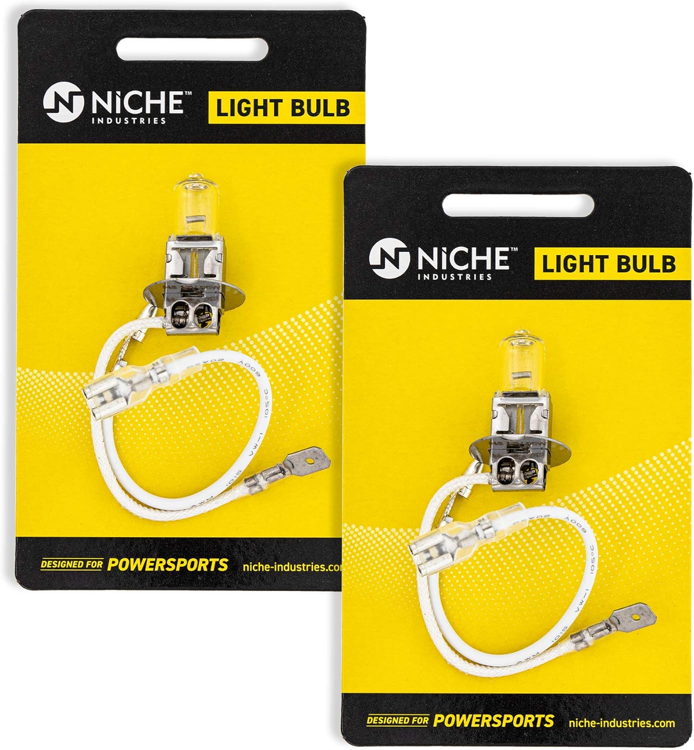 NICHE H3 Headlight Bulb for 1996-2009 Polaris Trail Blazer 250 Sport 400 Scrambler 500 4030056 (Pack of 2)