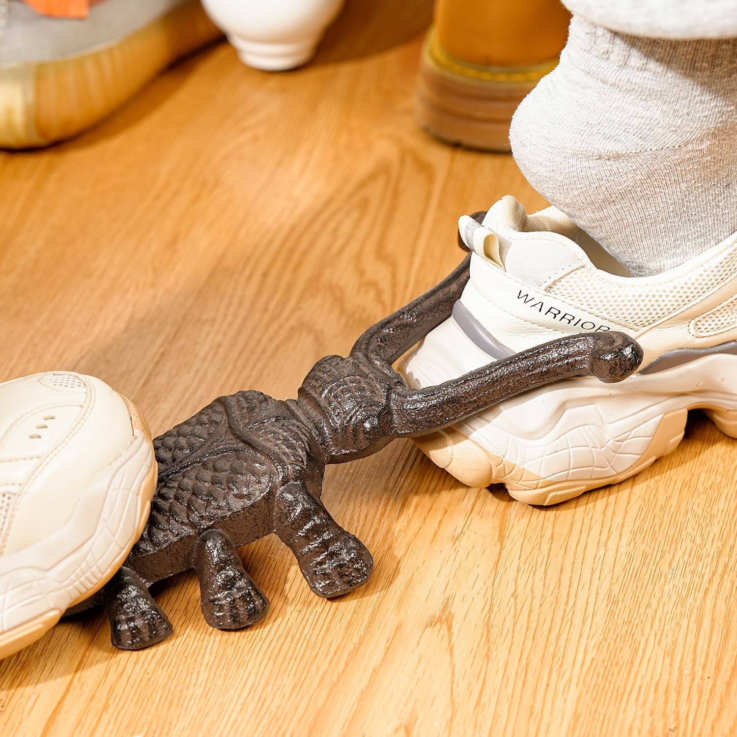 Sungmor Cast Iron Statue Boot Jack - Vintage Puller, Cowboy Remover Helper, Rustic Shoe Jack for Work and Garden Boots