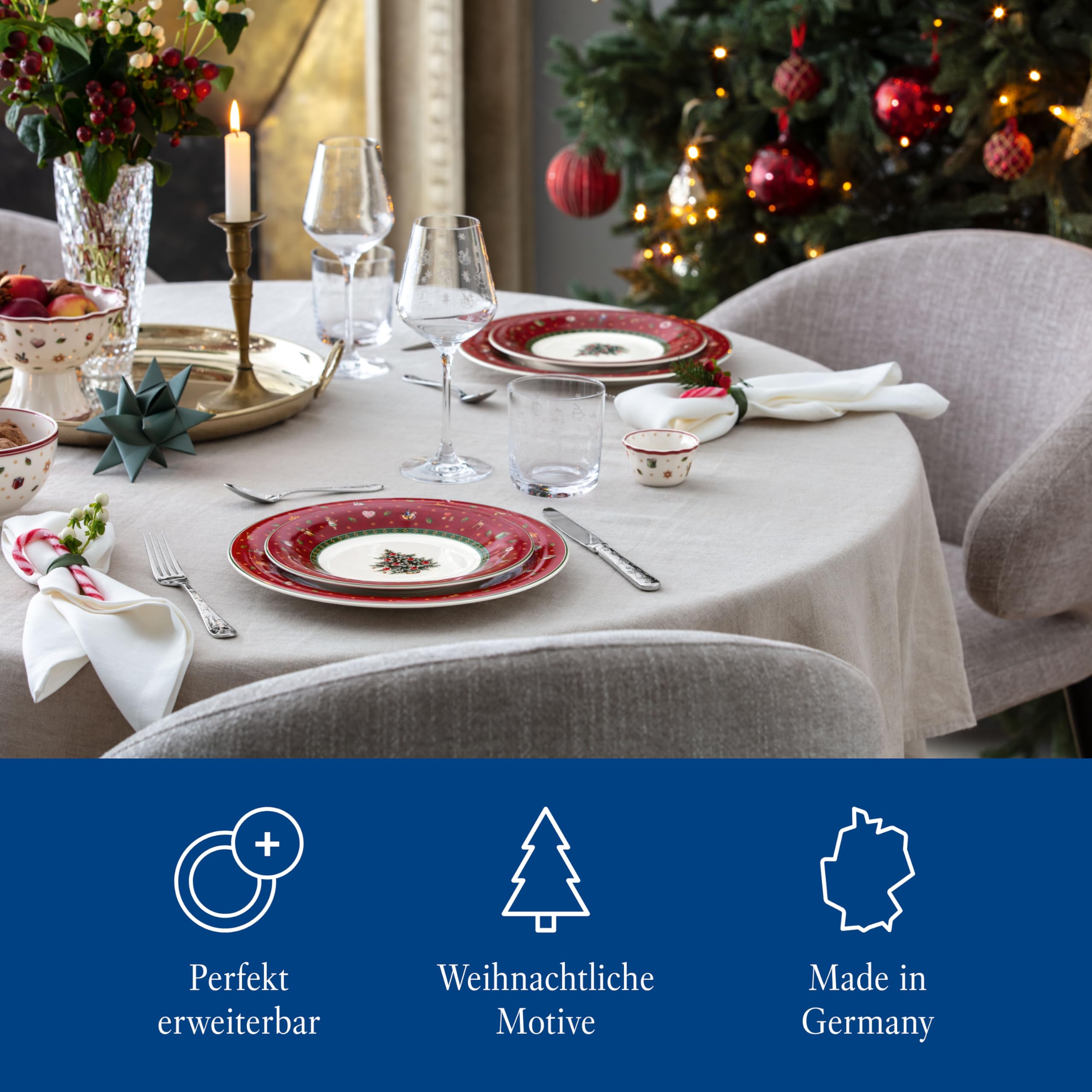 Villeroy & Boch, Toy's Delight Specials Breakfast Dish, Porcelain Dessert Plate with Christmas Motif, Christmas Tableware - Image 4