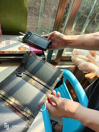 Miniatura 7 de Panel solar de carga de 10 W 6 V, bolsa plegable solar, panel de carga portátil al aire libre para teléfono móvil o mini ventilador, con un cable de