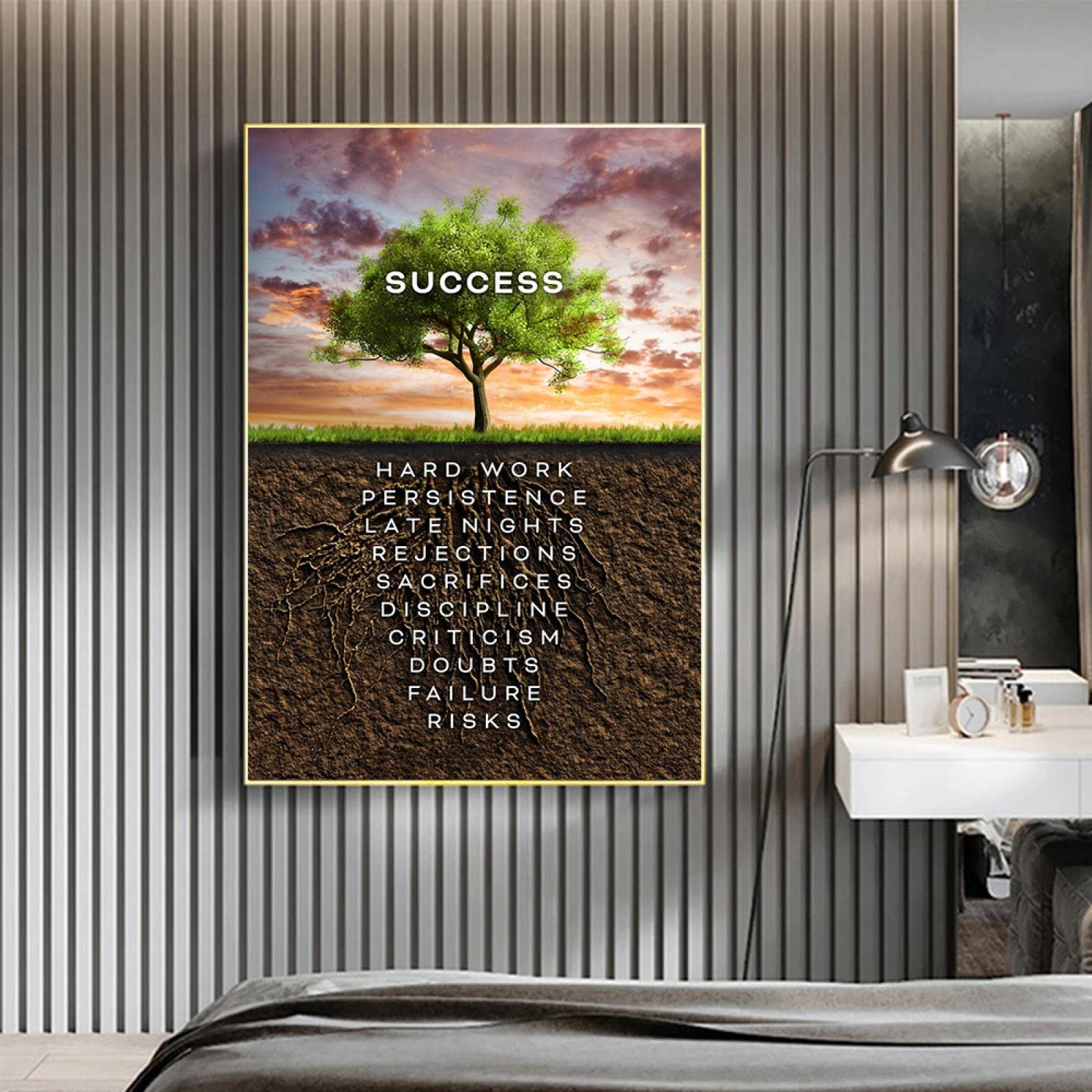 DAFLER Decorazioni per ufficio Successo Lavora sodo Citazioni ispiratrici Poster e stampe Quadri murali per soggiorno Decorazioni per la casa per ufficio 70x100cm Senza cornice