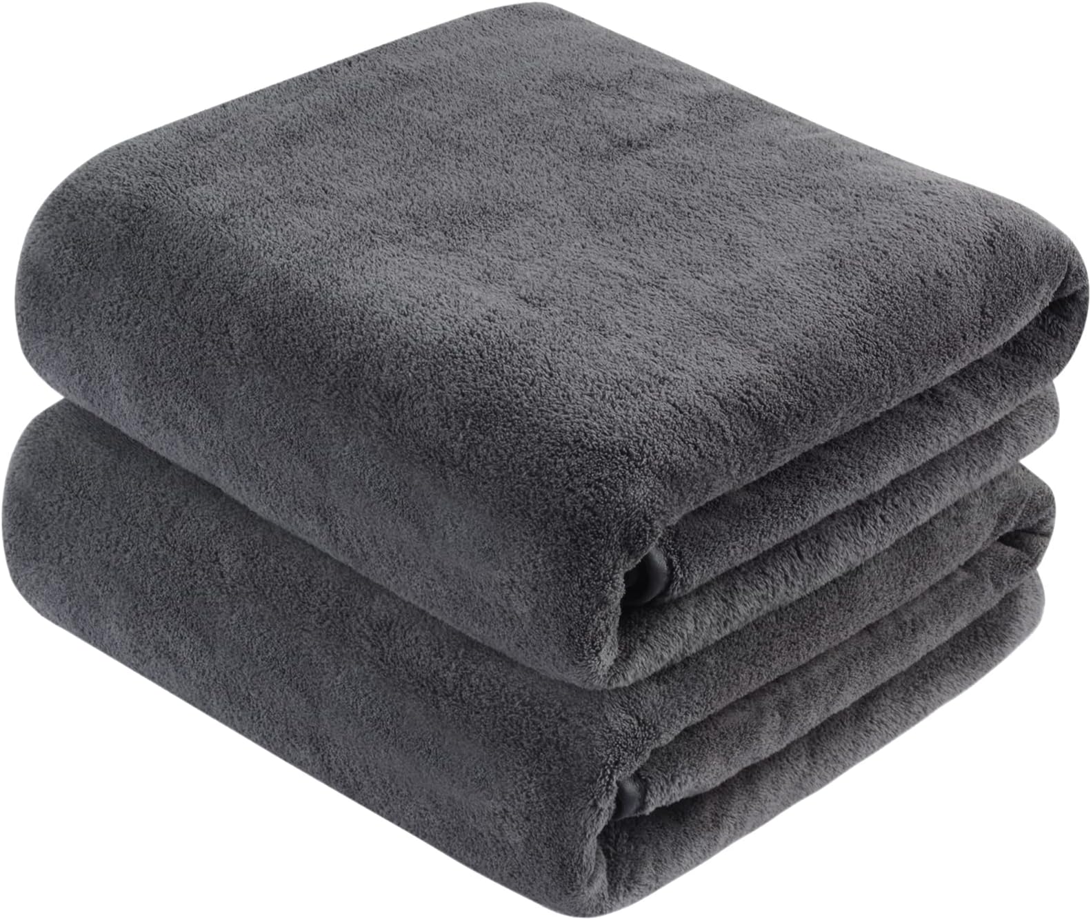 - KinHwa Microfiber Bath Towels Large Bathroom Towel Absorbent Shower Towels Soft Bath Towel Large Size for Women Men Ideal for Spa, Swimming, Pool Dark Gray (2, Grey, 30x60 inch)