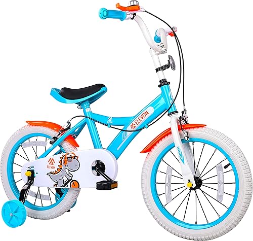 BalanceFrom Dinos - Bicicleta infantil con ruedas de entrenamiento extraíbles y cesta de 12 pulgadas, 14 pulgadas, 16 pulgadas, 18 pulgadas, para