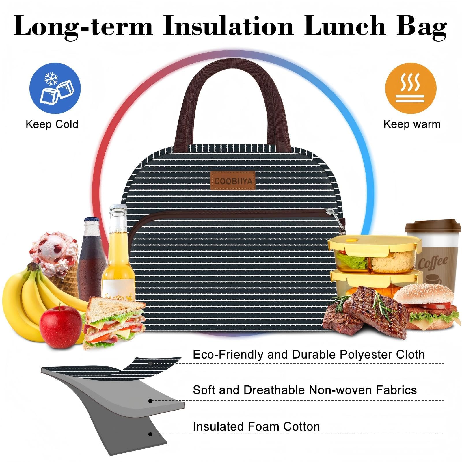 Dealkion Cute Quilted Lunch Bag For Women & Men - Insulated Puffer Lunch Tote For Work, Picnic - View #7