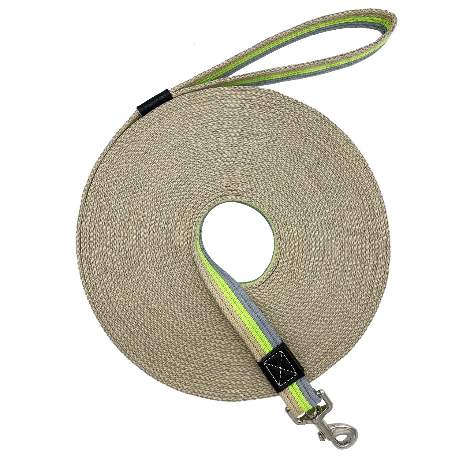 Laisse en coton vert pour chien 60m x 2,5cm solide