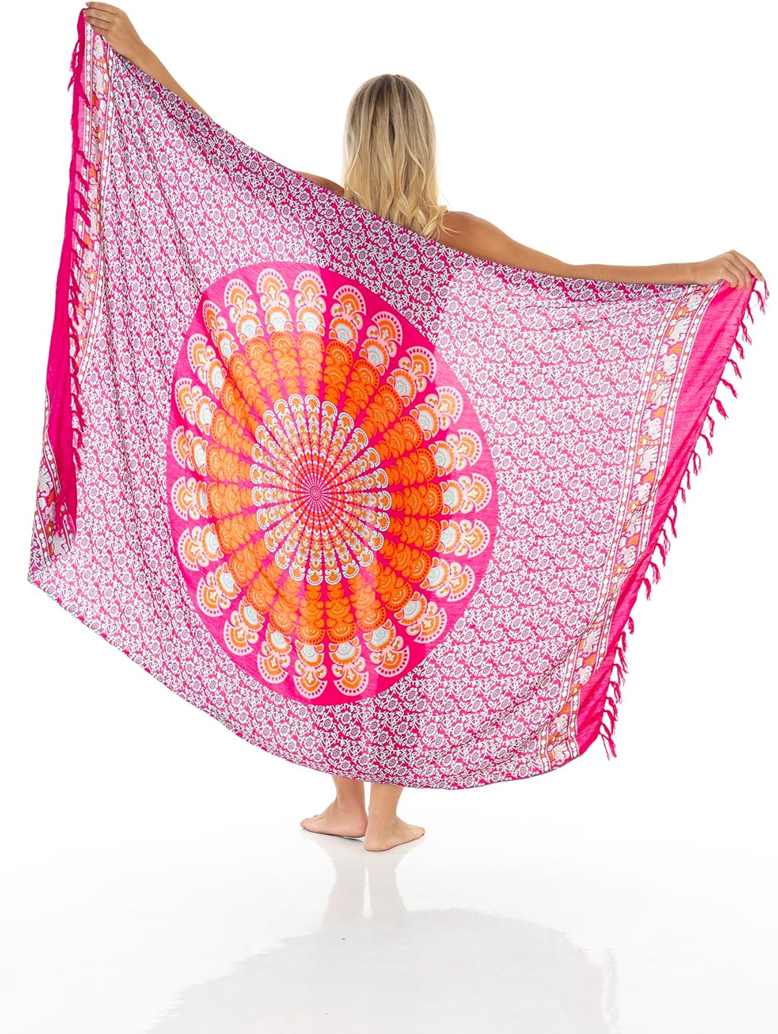 SHU-SHI Sarong Wraps for Women Long Beach Cover ups Pareo Bathing Suit Wrap Skirt Mandala Sarongs Coverup - Image 3