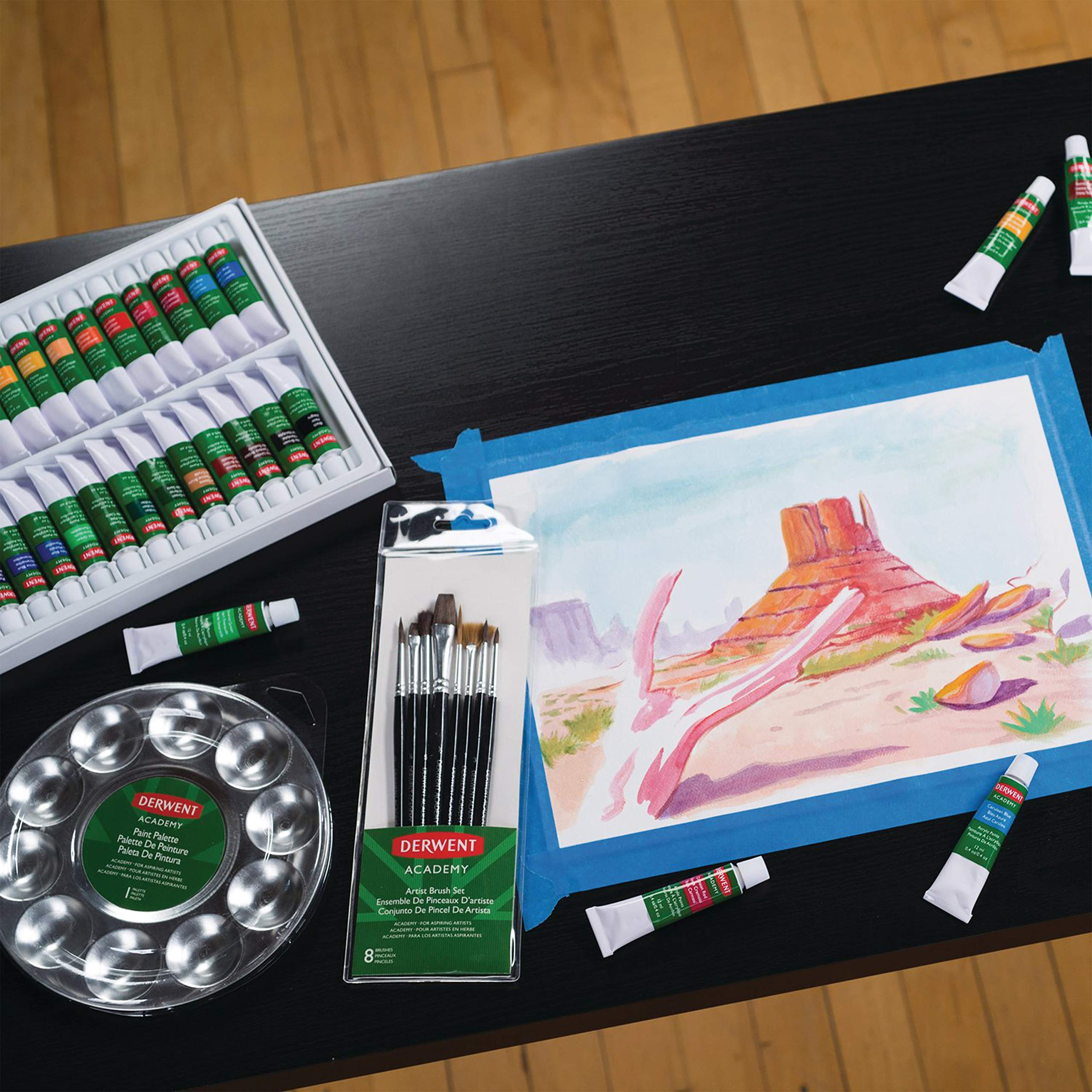 Derwent Almohadilla de pintura acrílica Academy (54996/54998): 9 in. x 12 in. (Blanco) / 24 hojas