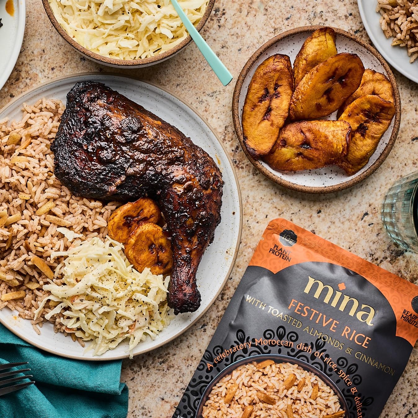Mina Festive Rice, With Toasted Almonds & Cinnamon, Ready to Eat Rice Pilaf, Side Dishes, Microwave Rice, Vegan Protein, Non-GMO, Gluten-Free, Kosher, 8 oz (Pack of 6)