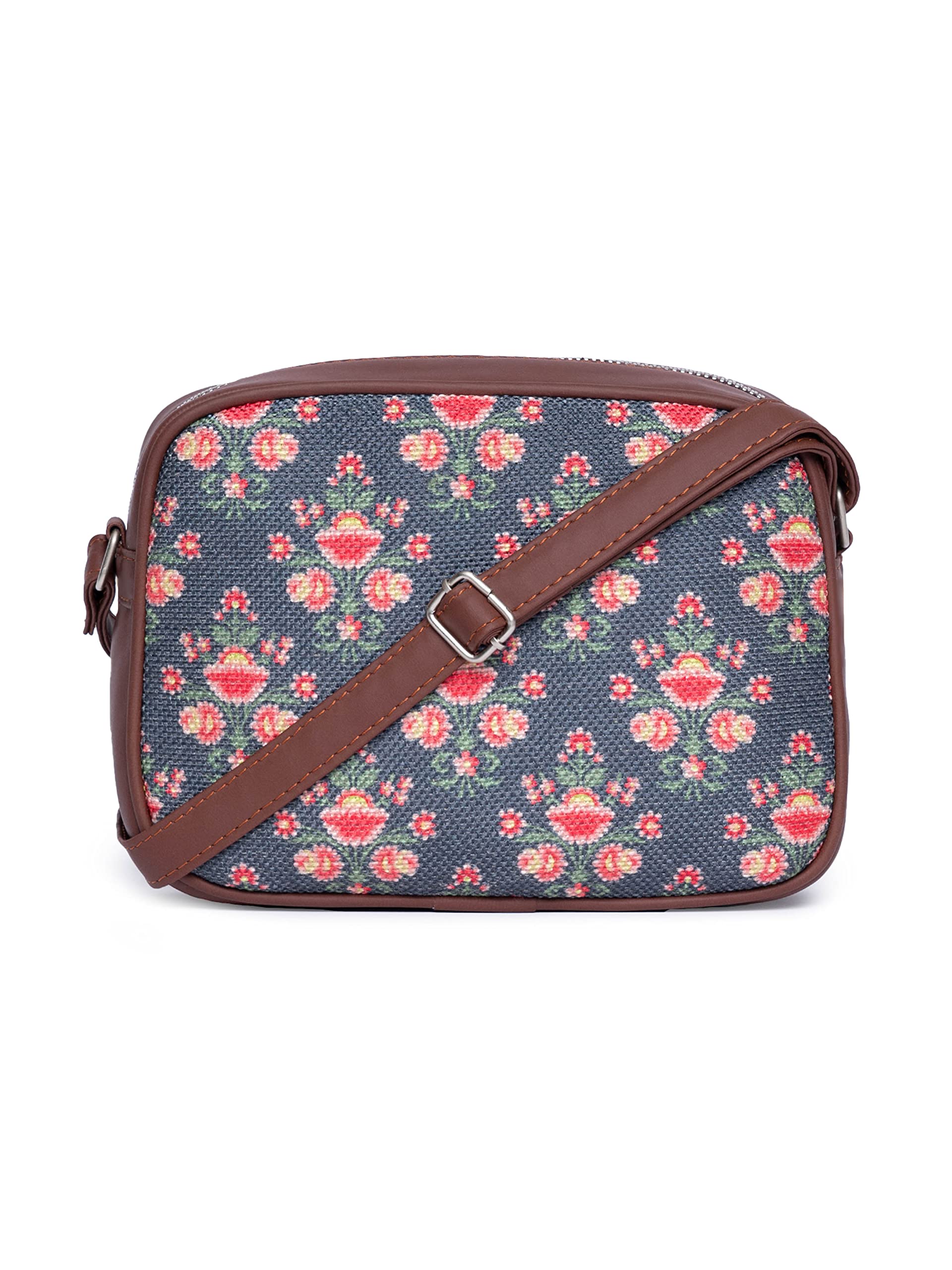 zouk Printed Vegan Leather Handmade Women's Handbags with double handles and detachable Sling Strap-picture-51