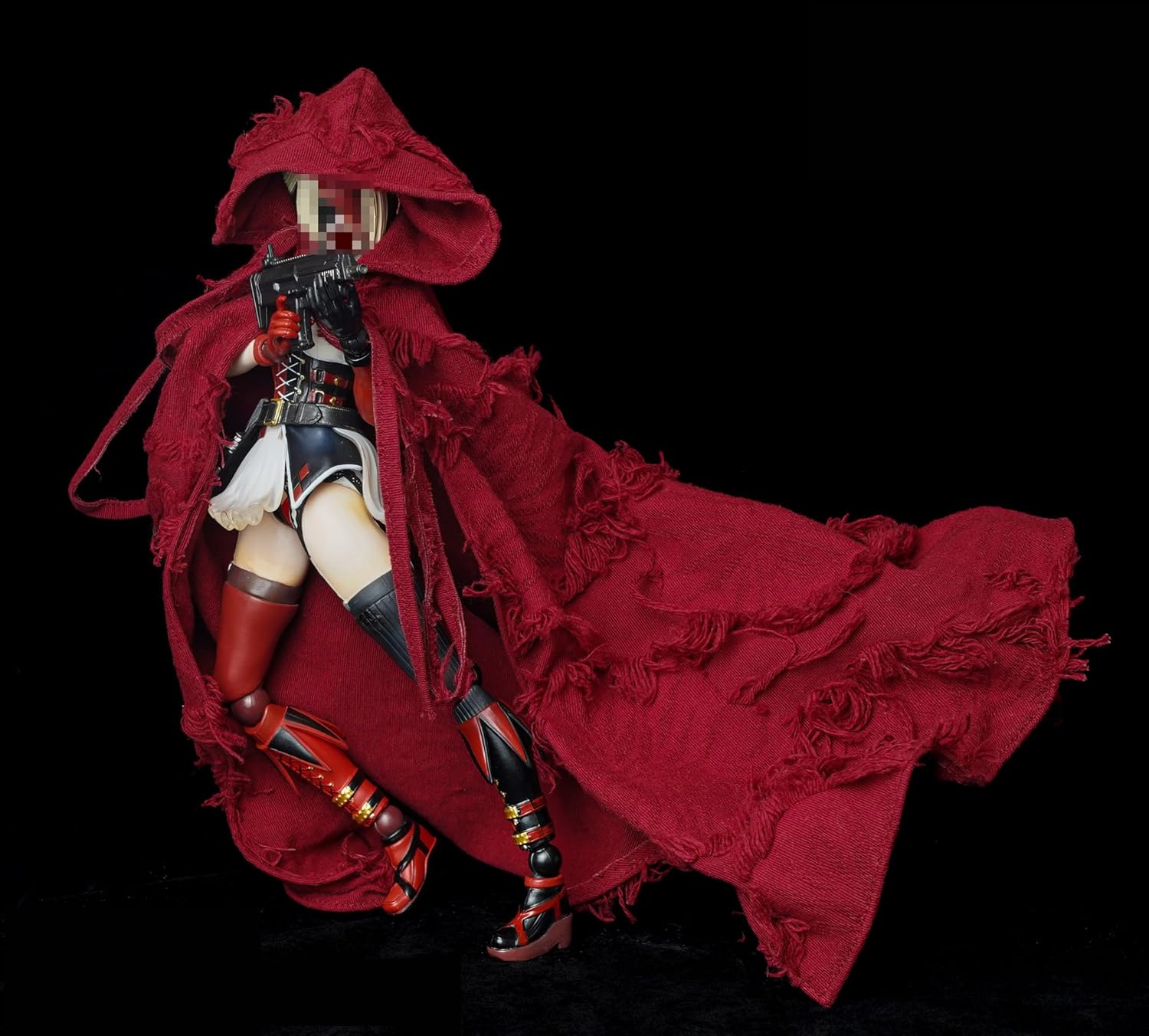 Fremego 1/6 Scale Cloak Model,Male/Female Capes Coat Hooded Cloaks Styling Cloak Clothing Accessory for 12inch PH TBL JO HT Worldbox Action Figure Body (Black)