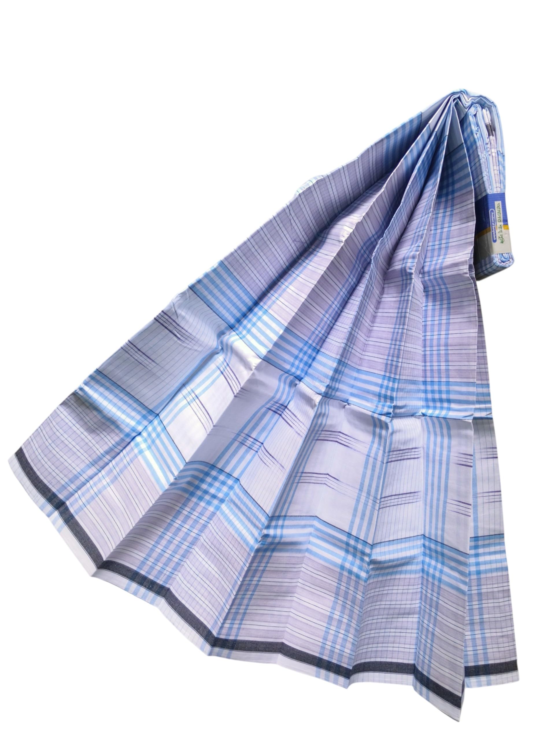 Bangladeshi Lungi for Men Size 2.5 Meter, Mundu,Panchaa, Panche, Veshti, Sorang, Kaili, Tahmat, Stitched Lungi,Pack of 1 Multicolour-picture-19