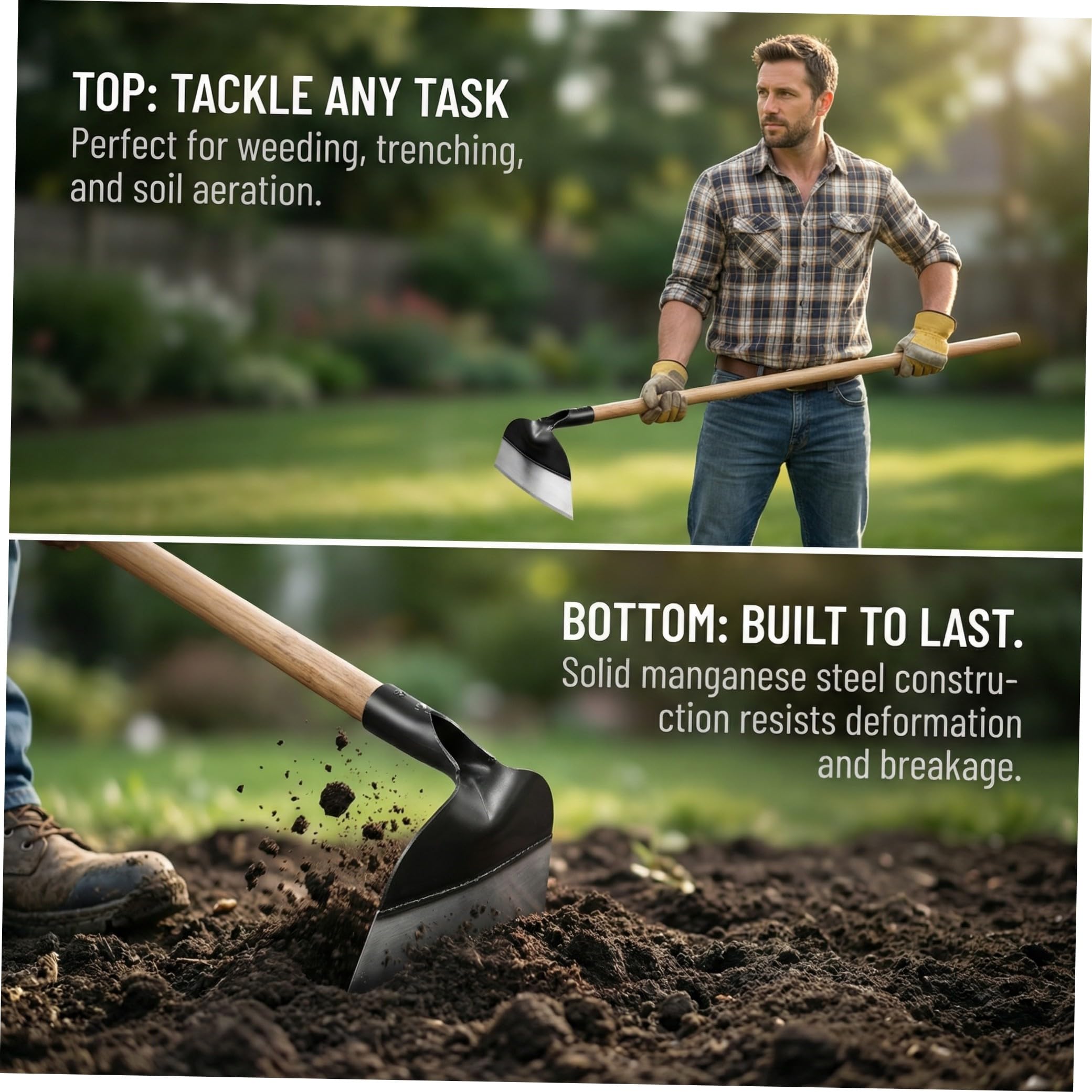 Attrezzo da Giardino Multiuso in Acciaio senza Manico per Scavare e Diserbare, Utensile Leggero per Agricoltori e Giardinieri