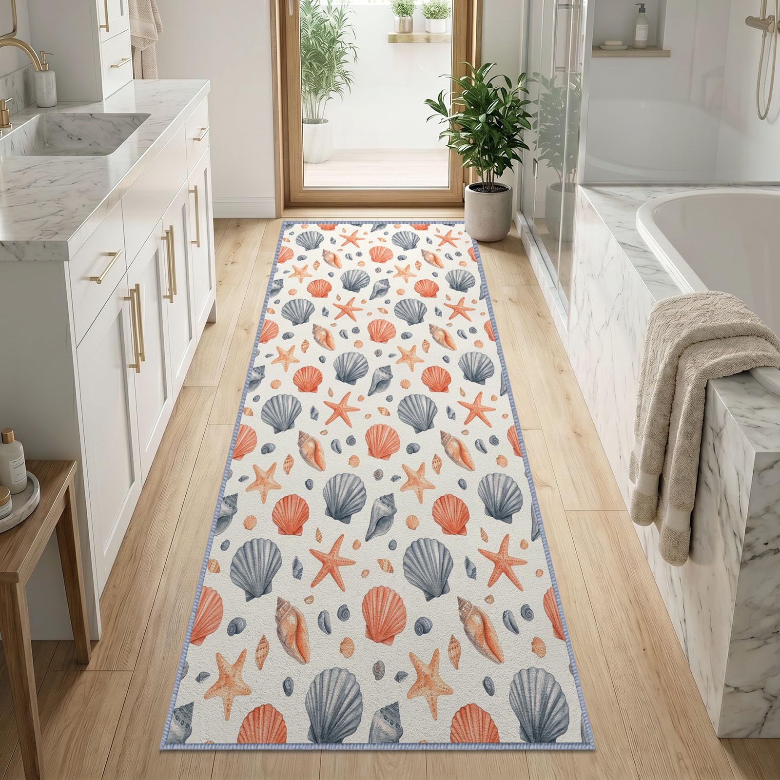 Ozean Jakobsmuscheln Muschelhorn Teppich Läufer 75 x 200 cm Teppich Flur