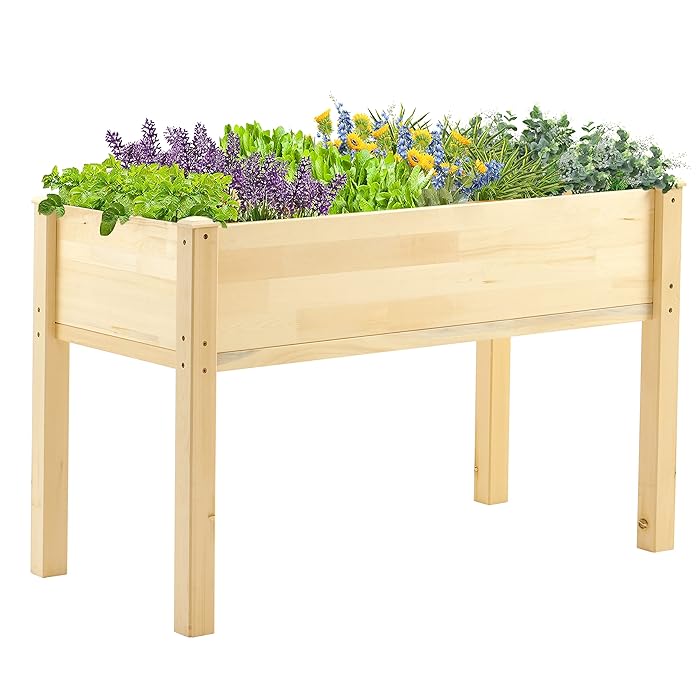Buy Canadian Yellow Cedar Raised Garden Bed, 48x24x30 inch Elevated