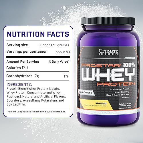 Vista 32 de Ultimate Nutrition PROSTAR 100% proteína de suero en polvo, baja en carbohidratos, apta para dieta cetogénica, 80 porciones, crema de chocolate