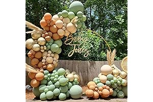 Neutral Baby Shower Decorations Kit: Sage Green and Nude Balloons