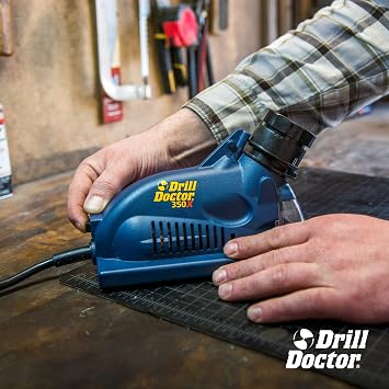 Drill Doctor DD350X Drill Bit Sharpener - 3/32 to 1/2 - Electric Sharpener - High Speed & Portable - for Steel, Masonry, Carbide & Tin-Coated Bits