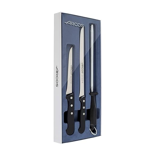 Cuchillo Jamonero Set Univ Acero Nitrum Ne 3 Pz - Arcos En Oferta Arcos Universal - Set Jamonero De 3 Piezas - Acero Inoxidable - Mango Pom - Color Negro
