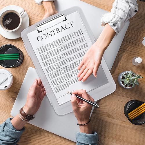 Miniatura 6 de Rimilak Portapapeles de plástico con almacenamiento, 8.5 x 11 pulgadas, funda de enfermería de alta capacidad con soporte para bolígrafo, tamaño