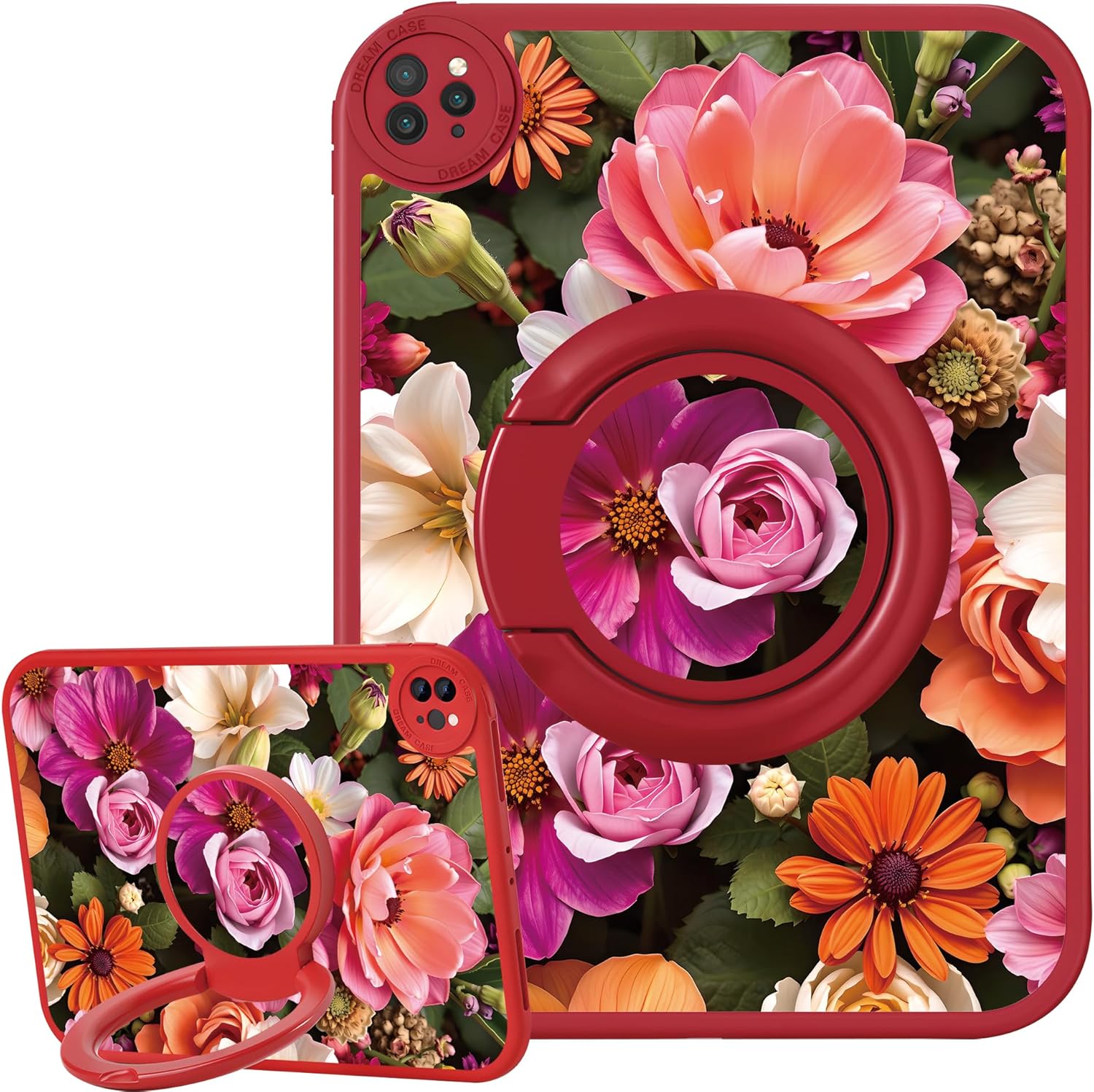 Bcov Case for iPad (A16) 11th Gen 11-inch 2025,Beautiful Colorful Flowers 360 Rotating Stand Drop Protection Shockproof Protective Case Cover for iPad 10th Gen 10.9-inch 2022