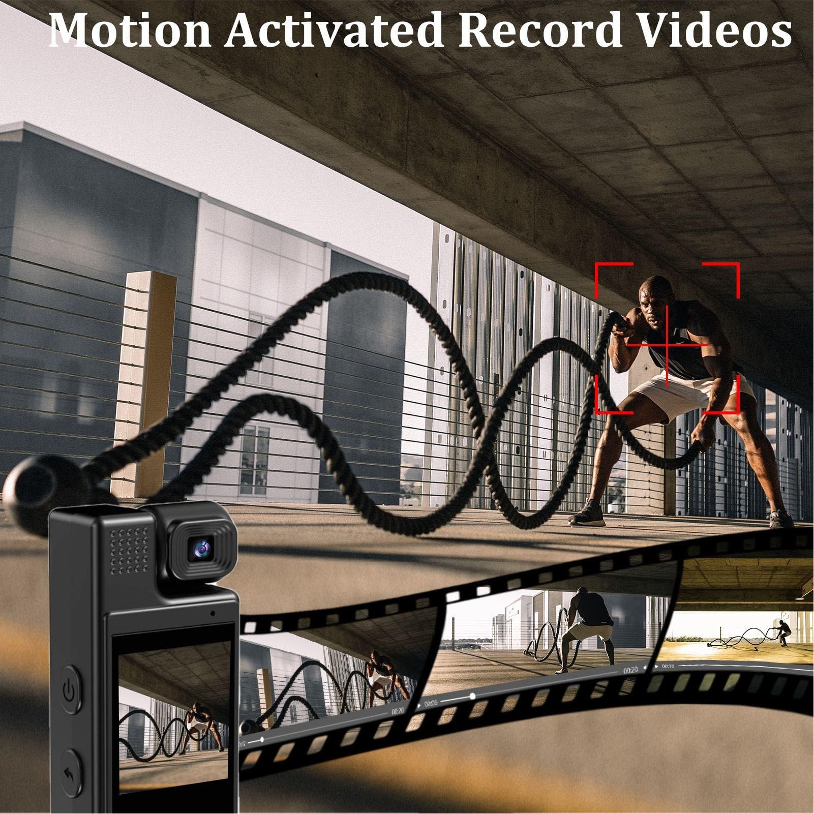 Caméra de Sport à Fixation arrière, enregistreur vidéo Portable étanche et résistant aux Chocs, 1080P, avec Objectif Rotatif à 180° et écran de 1,3 Pouce, pour Le Cyclisme, la