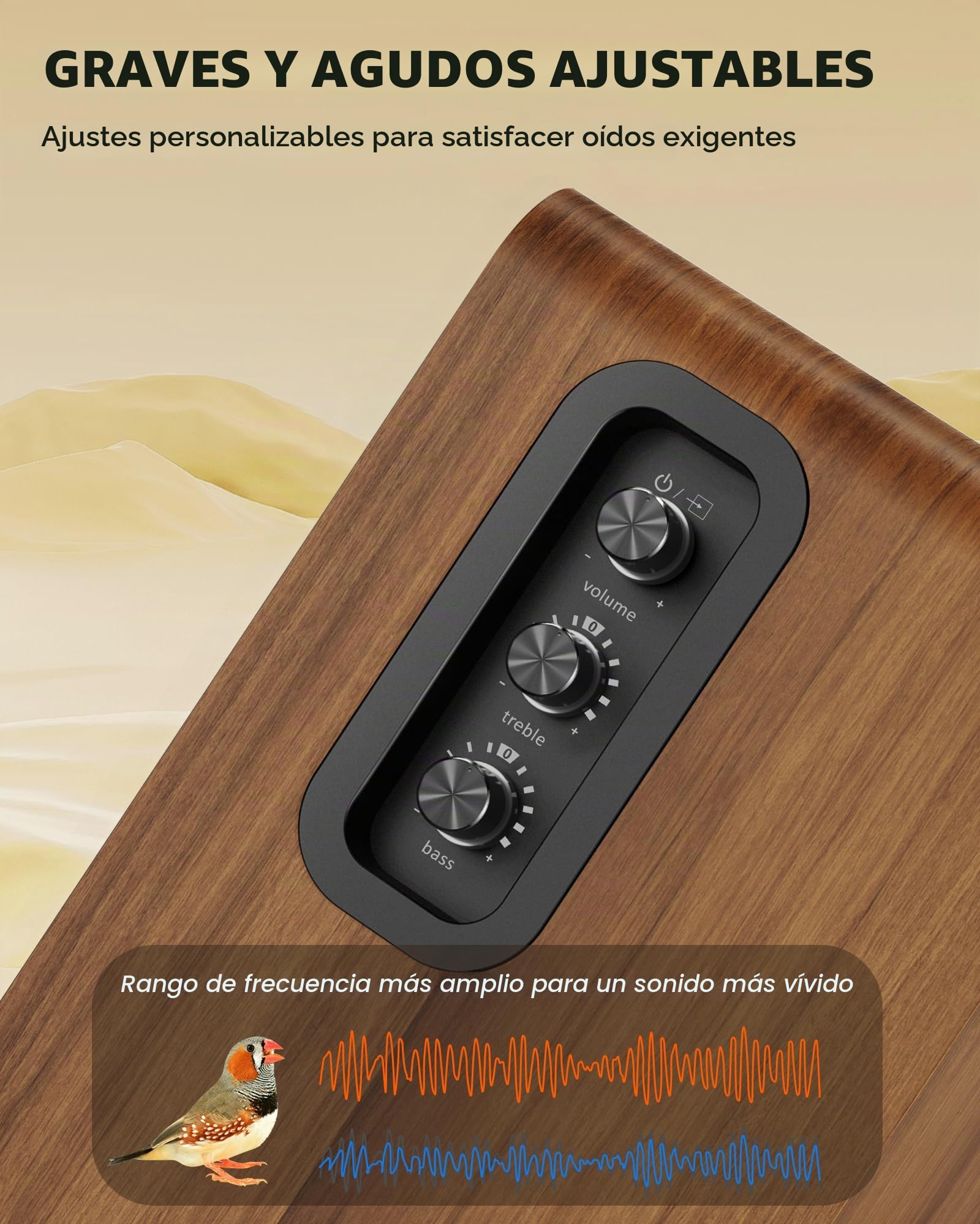 Altavoces Activos para estantería de 36 W RMS BT 5.4 inalámbrico con Altavoz de 5 Pulgadas, PC USB para Estudio de Graves y Agudos, Ajuste de Entrada