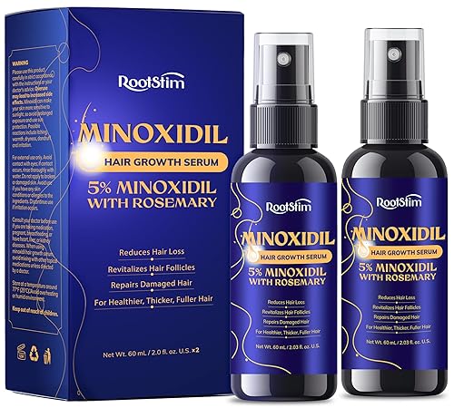 Crecimiento del cabello de minoxidil al 5% para hombres y mujeres paquete de 2 sueros de tratamiento de pérdida de cabello minoxidil extra fuerte
