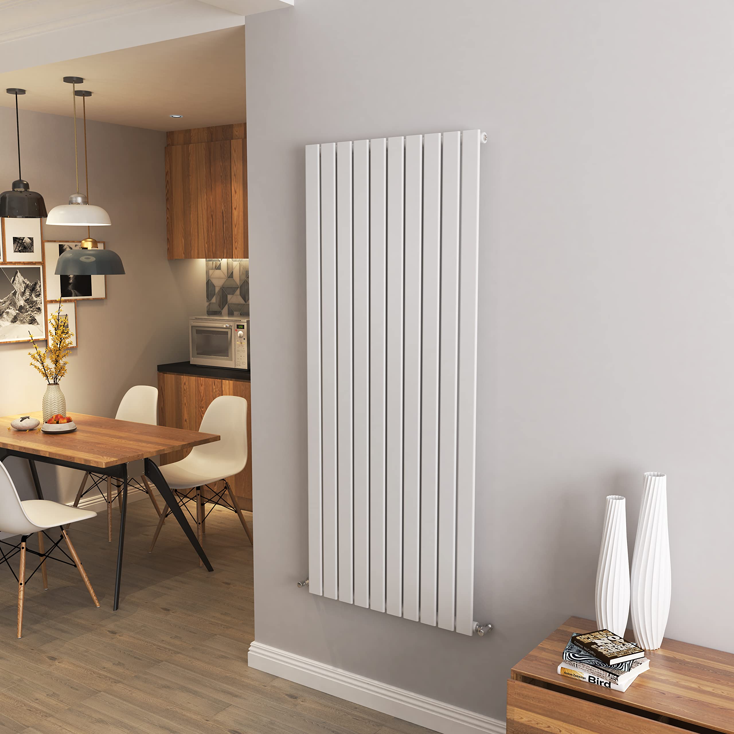 Biubiubath White Vertical Radiator Single Column Flat Panel Central Heating Radiators 1600 * 680Mm