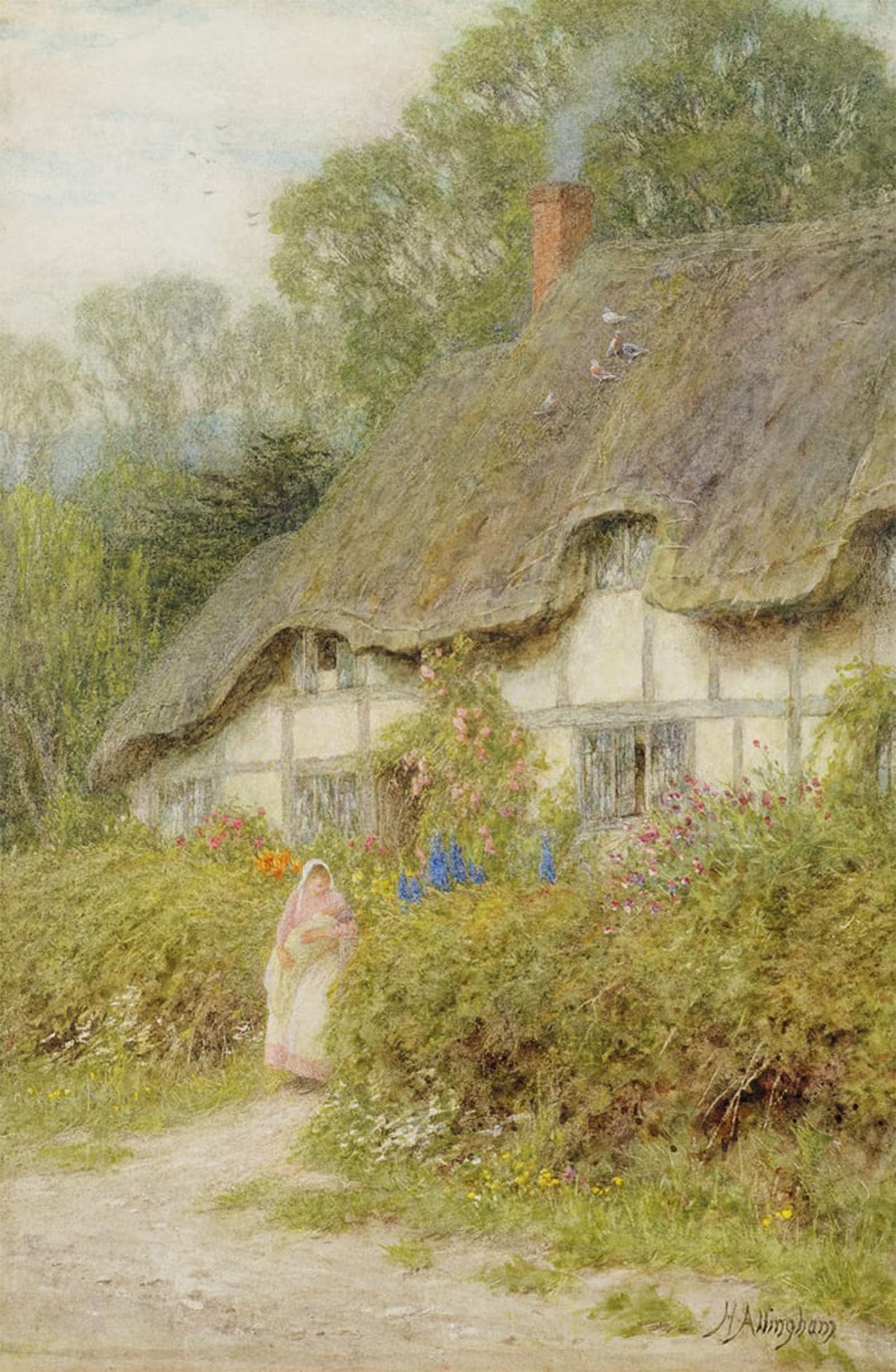 Toile imprimée Helen Allingham 60x90cm : affiche anti-reflet pour décorer un mur de bureau vide - 5