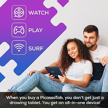PicassoTab X Drawing Tablet No Computer Needed Drawing Apps & Tutorials 4 Bonus Items Stylus Pen Portable Standalone 10 Inch Screen Best Gift for Beginner Digital Graphic Artist PCX