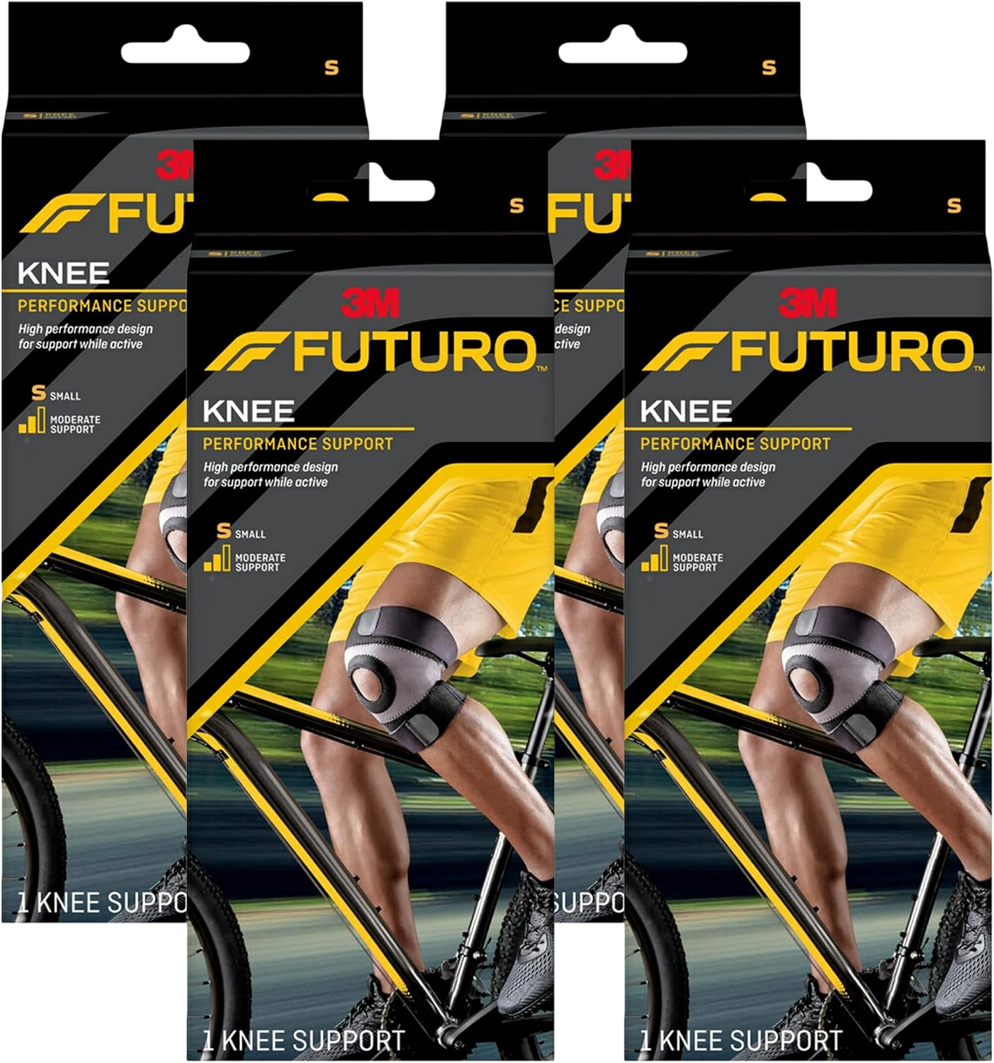 Futuro Performance Knee Support, Ideal for General Support and Exercise, Small (Pack of 4)