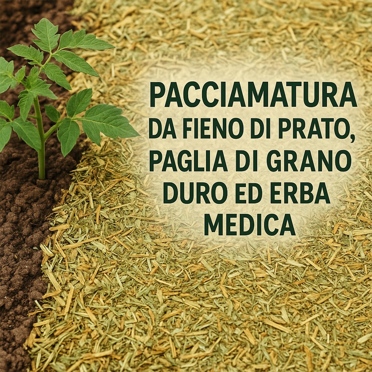 Naturalna ściółka 20 kg | słoma z pszenicy durum, siano łąkowe (koniczyna) lucerna alfa-alfa | nawóz organiczny i biodegradowalna ściółka do warzywnika, ogrodu i rabat