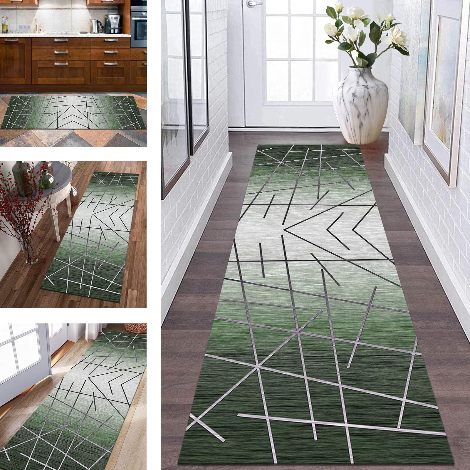 Tapis de couloir lavable et antidérapant gris noir 60x500 cm pour sécuriser vos sols