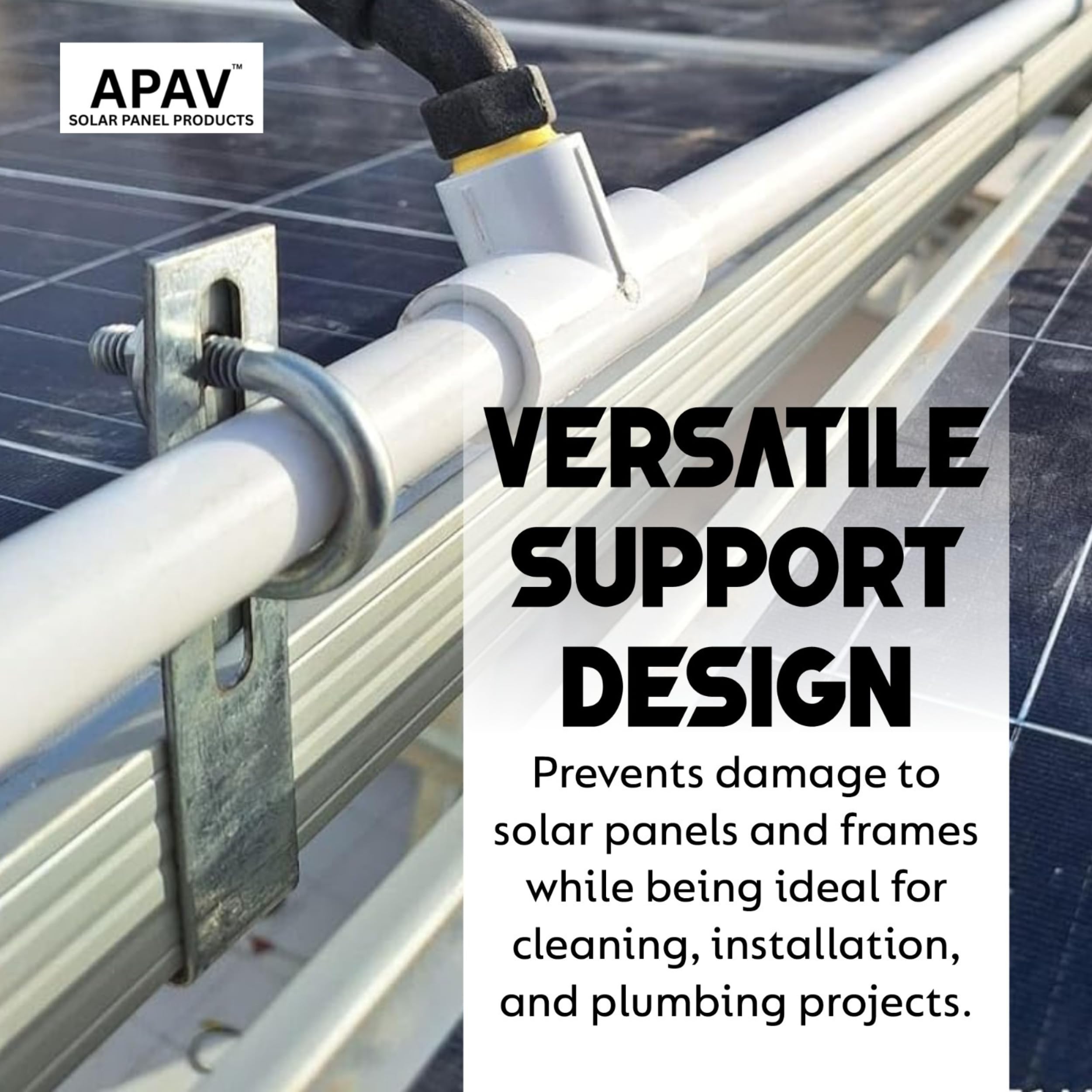APAV Solar Panel Cleaning Hanger Clamp 1/2 Inch, Galvanized Material, Easy Installation, Fits All Solar Panel Frames, Durable Support for Plumbing Pipes and Efficient Cleaning ((Pack of 10)) - Image 3 thumbnail