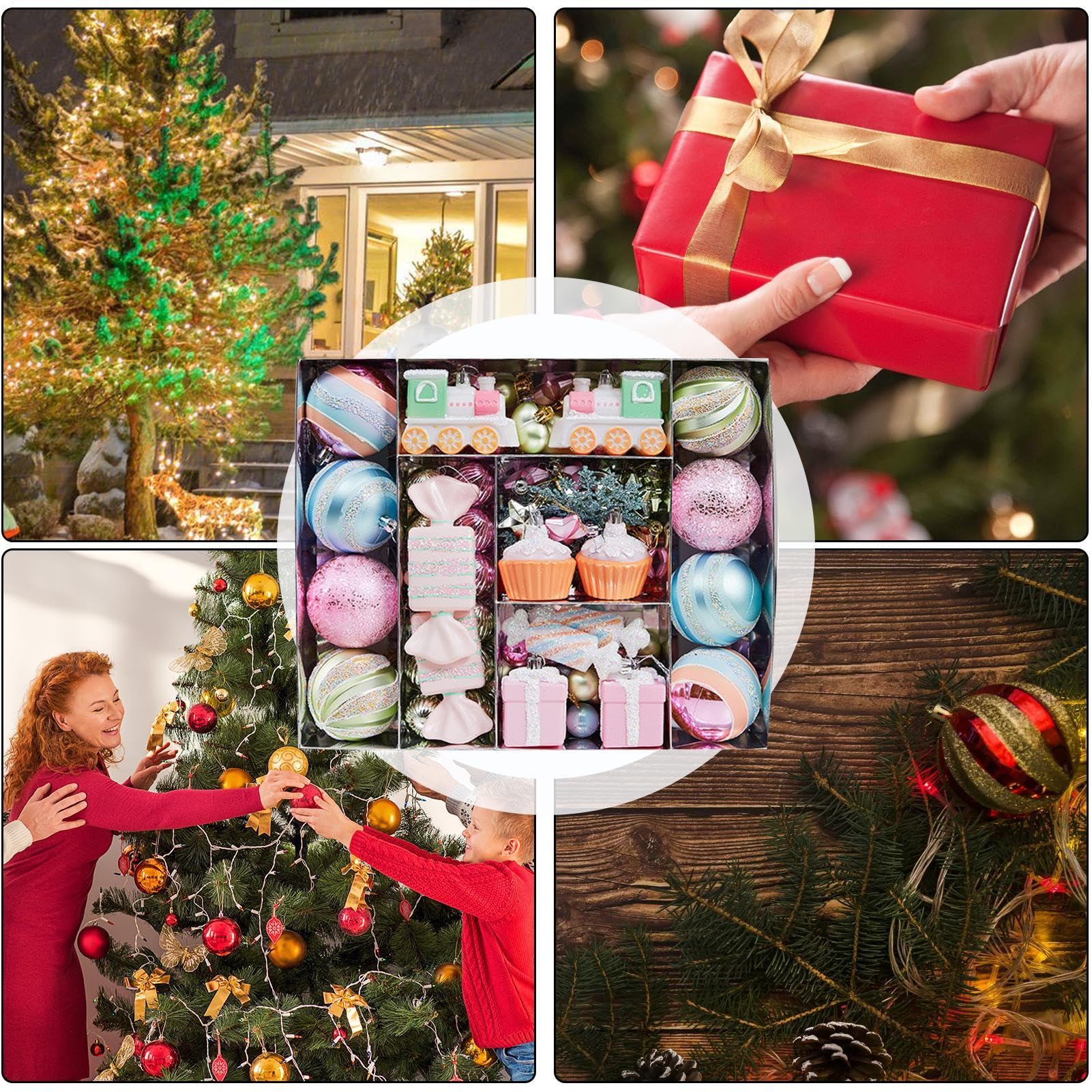 Bolas navideñas para árbol Juego de Bolas Colgantes Multicolor irrompibles