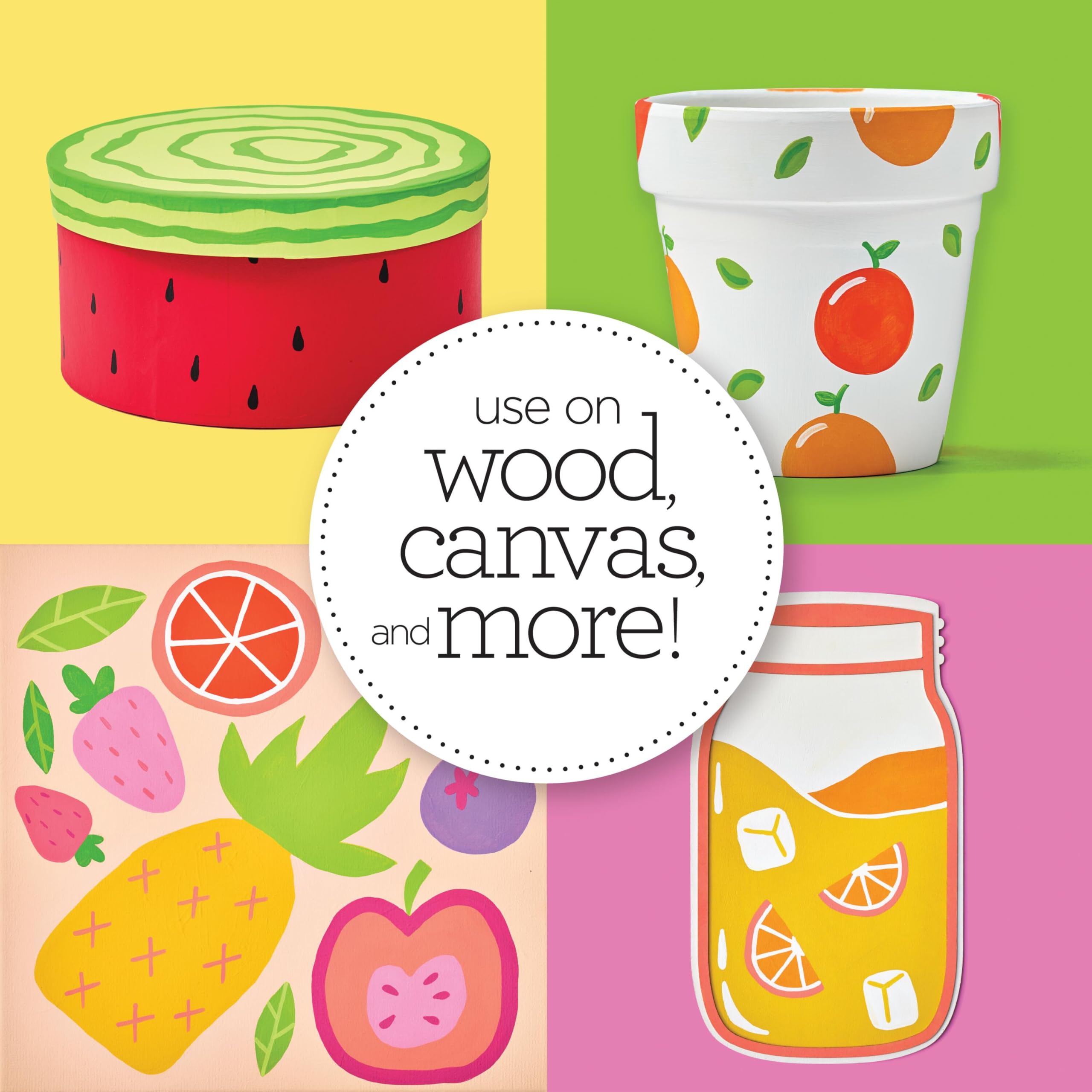 Apple Barrel, Fruity Fusion Kit de peinture 16 pièces, parfait pour les projets de bricolage et d'artisanat