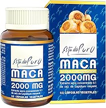 Pure State Andina Maca 2000mg - Standardized Native 5:1 Macatonic™ Extract of Sustainable Production - Maintained and Natural Invigorating Energy - Vegan Friendly - 60 Tongil Vegetable Capsules