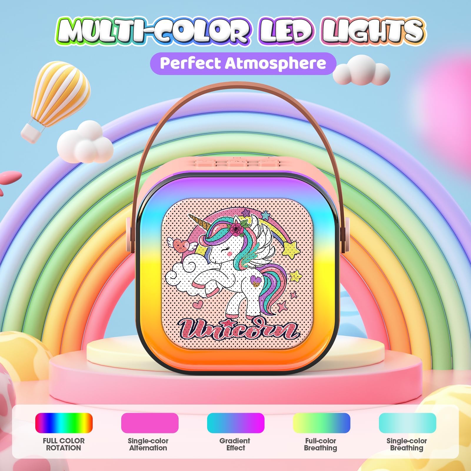 Dislocati Unicorno Bambina Regalo, Regali Natale Bambini Microfono Wireless Regalo Bambina 4-12 Anni Karaoke con Microfono Regali Bambina 3-12 Anni Giochi per Bambini Microfoni Karaoke Bambini