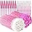 Teenitor 200pcs Lip Applicators Disposable and Mascara Wands, 100pcs Lip Wands, 100pcs Disposable Mascara Wand, Crystal Pink