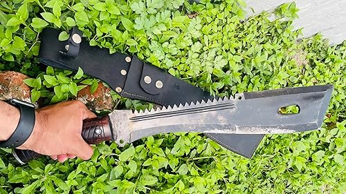 Miniatura 3 de -Machete táctico de 15 pulgadas, cuchillo de supervivencia de espiga completa, cuchillos de hoja libre de óxido, por encargo por ex Gorka Khukuri