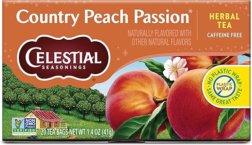 Celestial Seasonings Country Peach Passion Herbal Tea, 20 Tea Bags Box