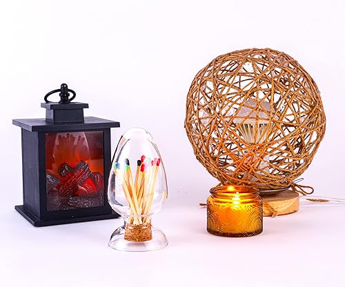 Miniatura 5 de Combina en un frasco con Striker, Cloche de cristal con Striker, soporte de vidrio con golpeador, soporte de fósforo de cristal con golpeador, no