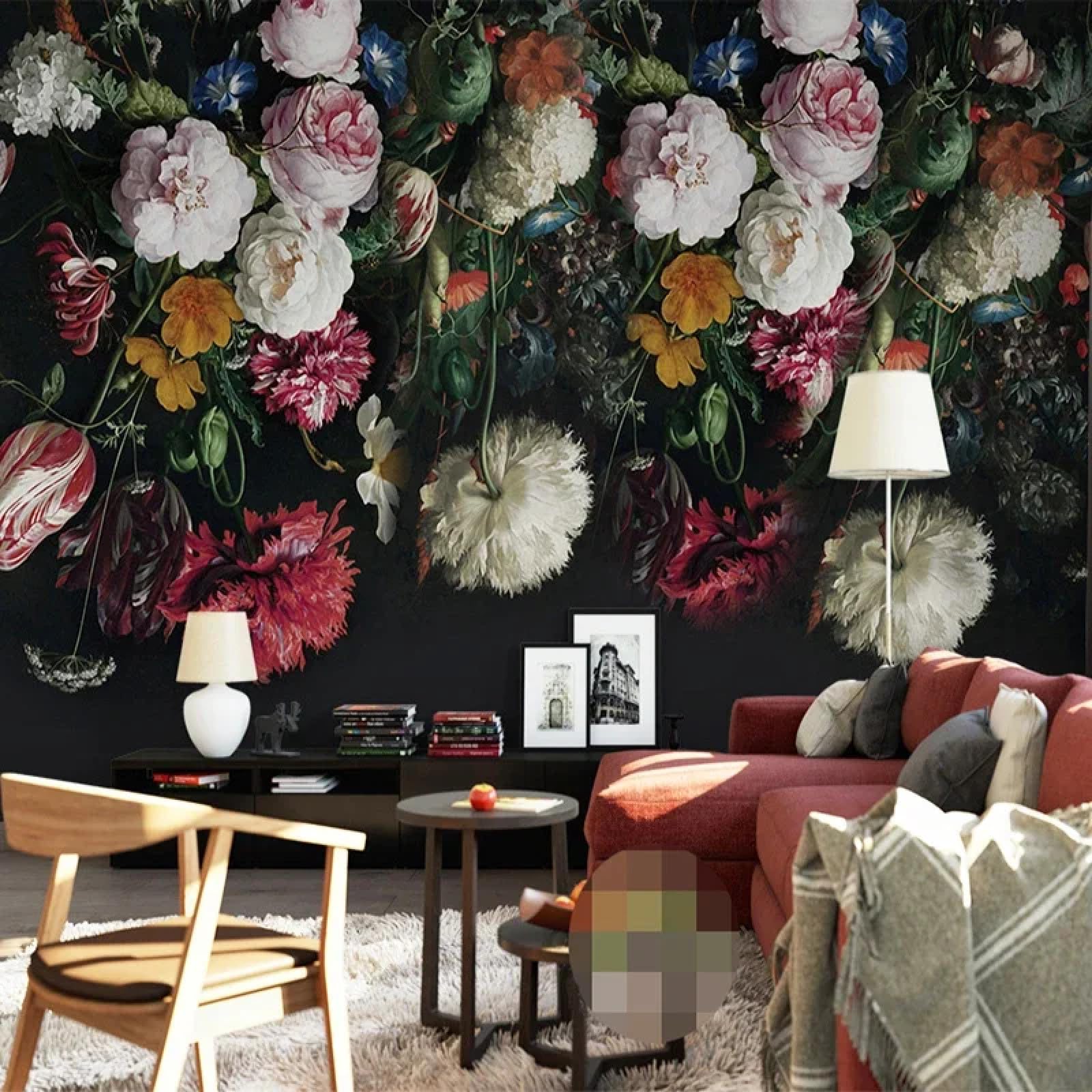 Papier peint photo fleur sur mesure pour salon et chambre moderne