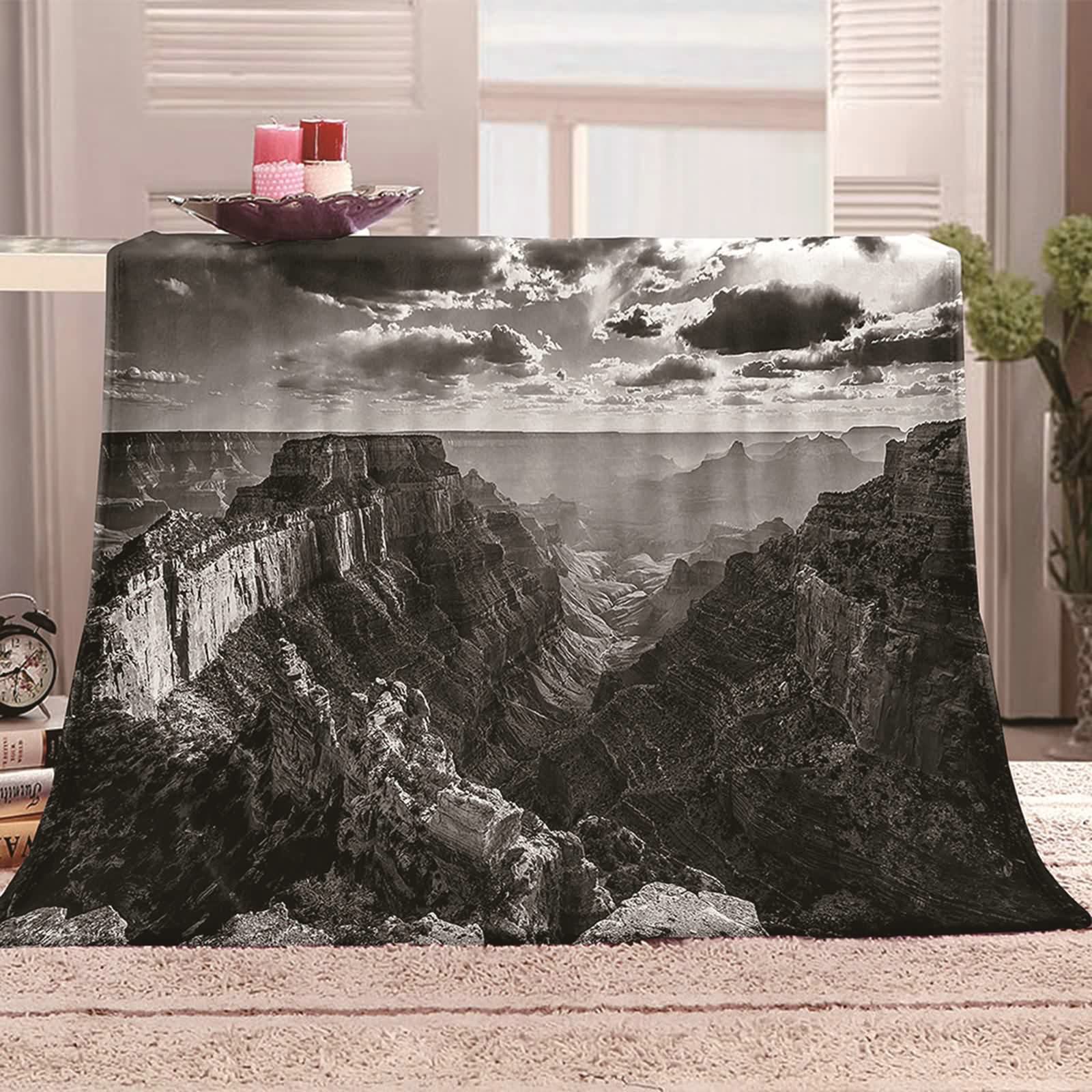 Aeici Couverture Polaire, Couverture Enfant Polaire Couverture 180x200 cm Le Nuage du Lever du Soleil avec de Nombreuses Montagnes Couverture de Canapé Cadeau pour Adultes et Enfants