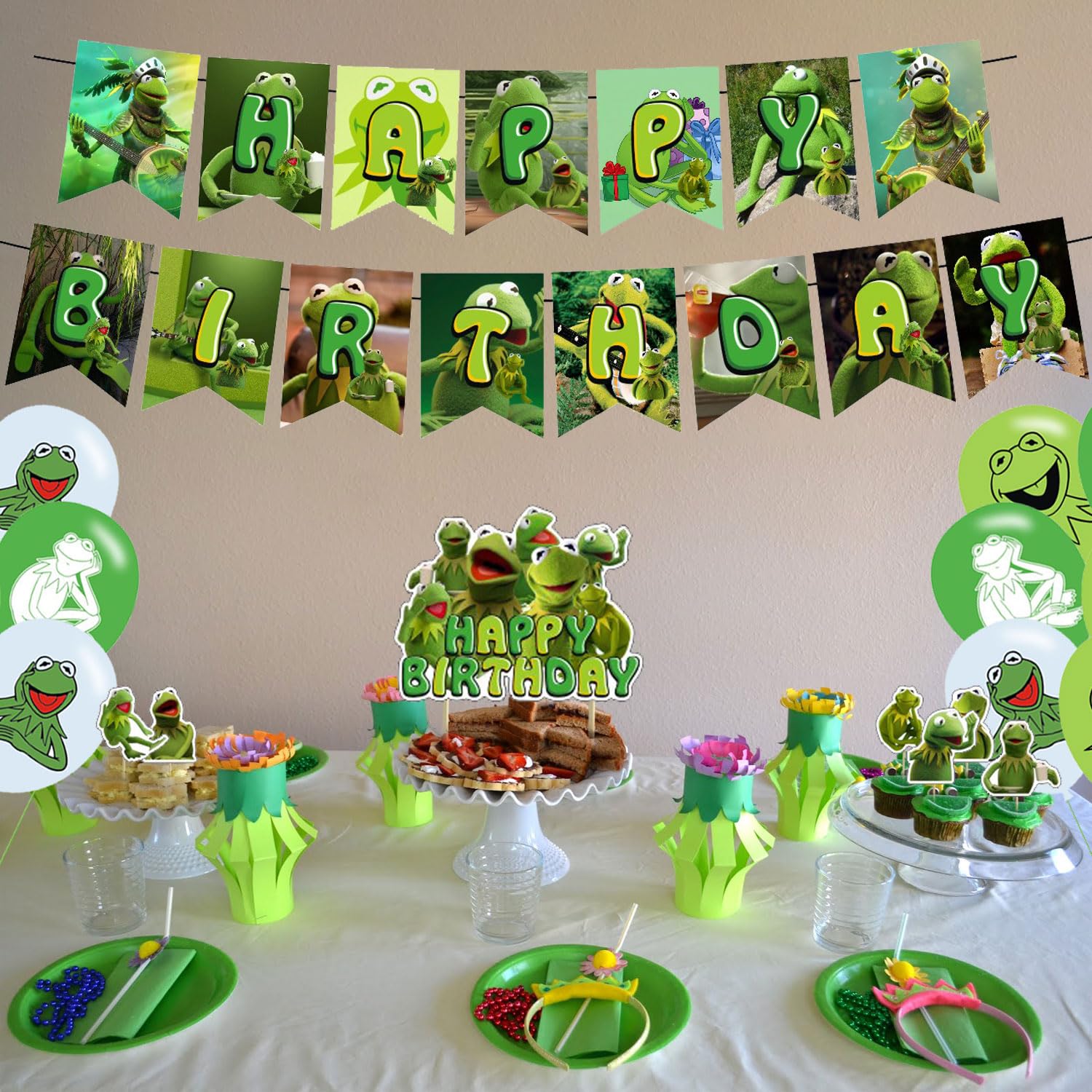 Frog Balloons Frog Birthday Party Decorations Kit - Banner Balloons