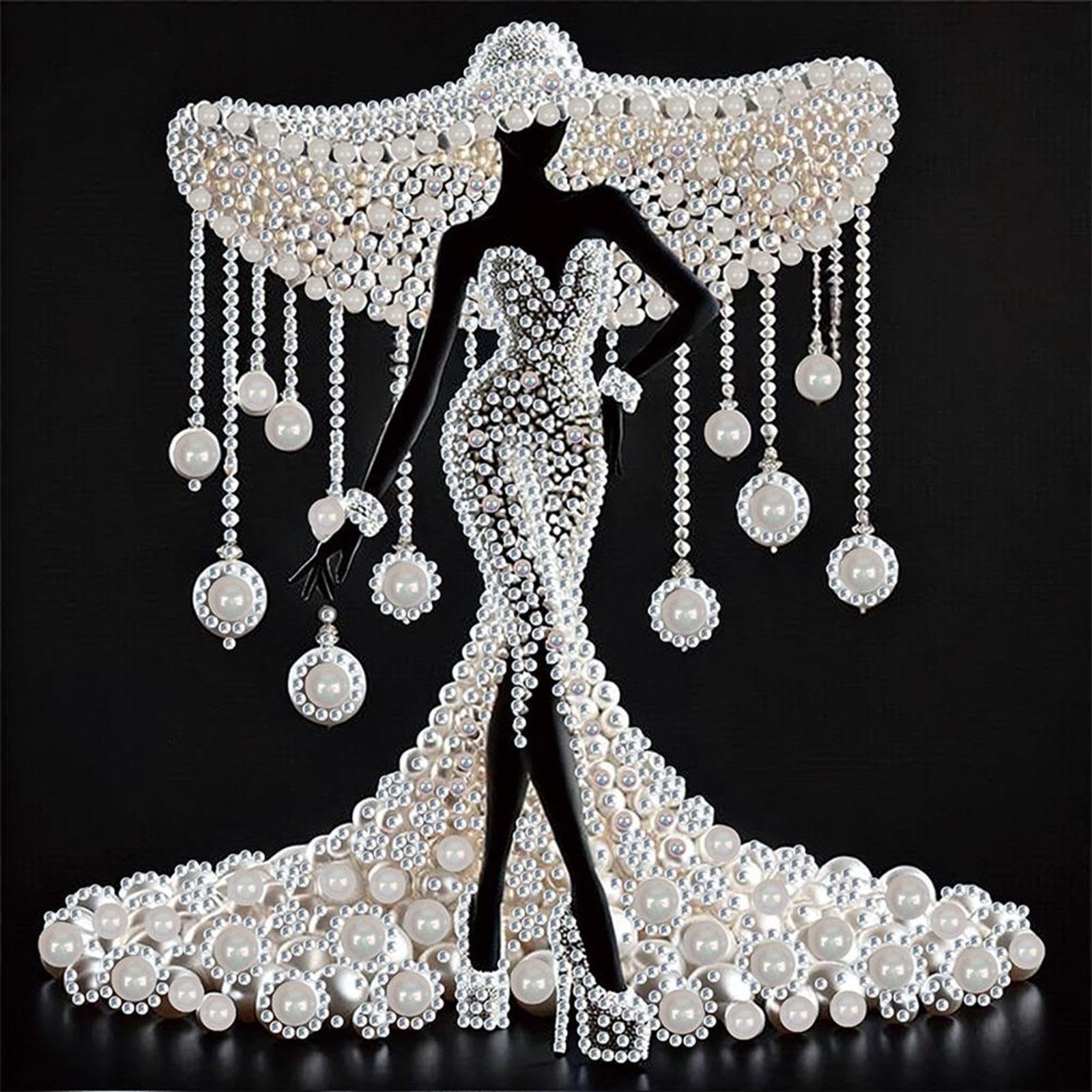 Elegant Lady-2 5D Diy Special Shaped Diamond Art Painting Kit – Elegant Lady Rhinestone Art, 30X30cm Wall Decor Gift For Adults Beginners Birthday Christmas Mother's Day