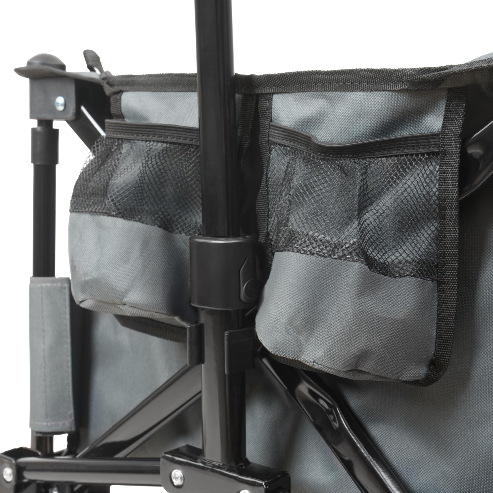 Zelsius Carrello pieghevole, grigio, carrello da trasporto, carrello pieghevole, carrello da giardino con tettuccio parasole, carrello da trasporto pieghevole