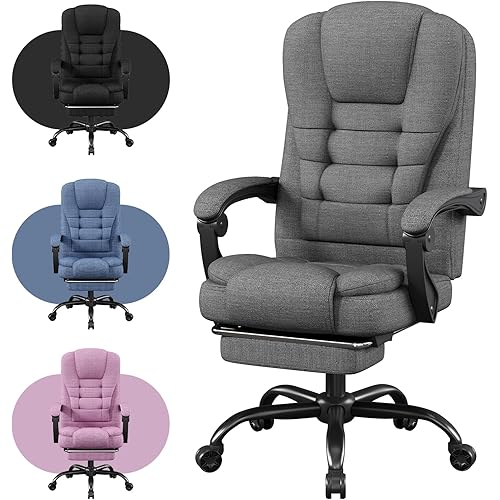Office Chair, Big and Tall Ergonomic Gaming Chair for Adults, Comfy Reclining Computer Chair with Footrest, Adjustable Swivel Desk Chair, Executive Gamer Chair, Comfortable Silla Gamer for Home & Game