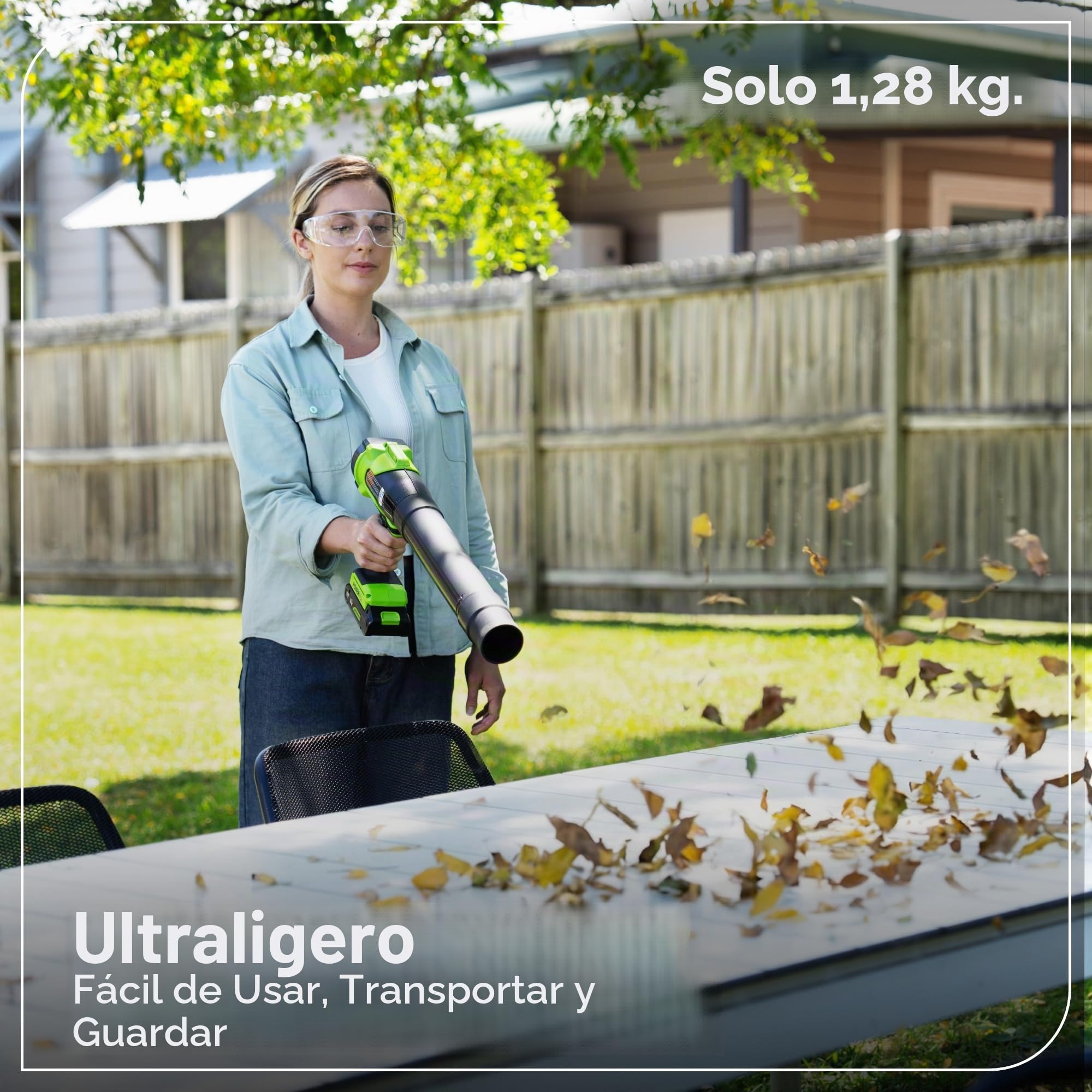Greenworks 24V Soplador de Hojas con Batería 4Ah y Cargador Rápido 65W PD, 209km/h 7,65m³/min Soplador Eléctrico Potente para Jardín, Velocidad Variable BL1002HA1
