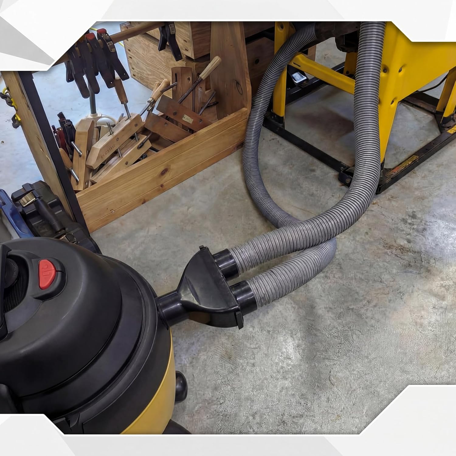 2.5" ABS Vacuum Y Connector Splitter with Individual Blast Gates ABS Dual Hose Dust Collection Adapter Compatible with 2.5" Splitter Hose Setups and Rigid Vacuum Attachment